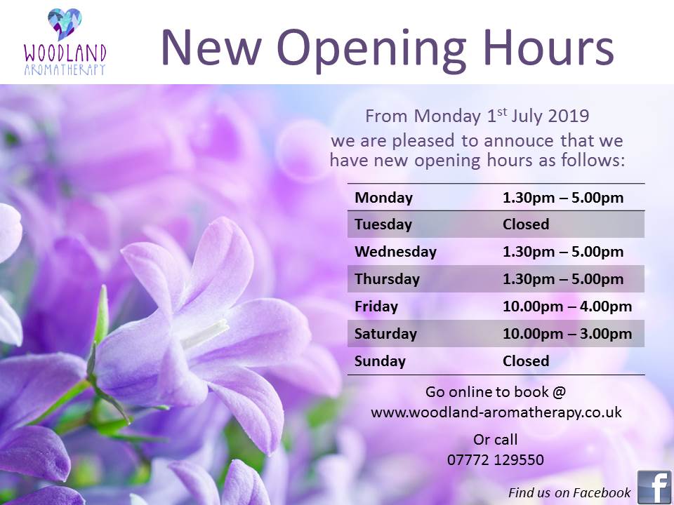 ****NEW OPENING HOURS FROM 1st JULY 2019*****